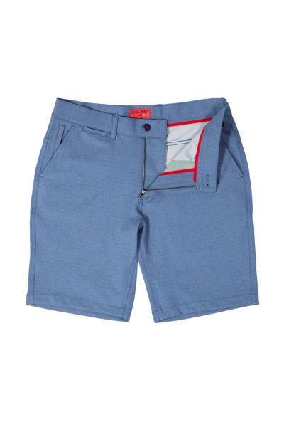 Breakwater Sport Short 9" inseam flat front open image, Color: Blue Heather