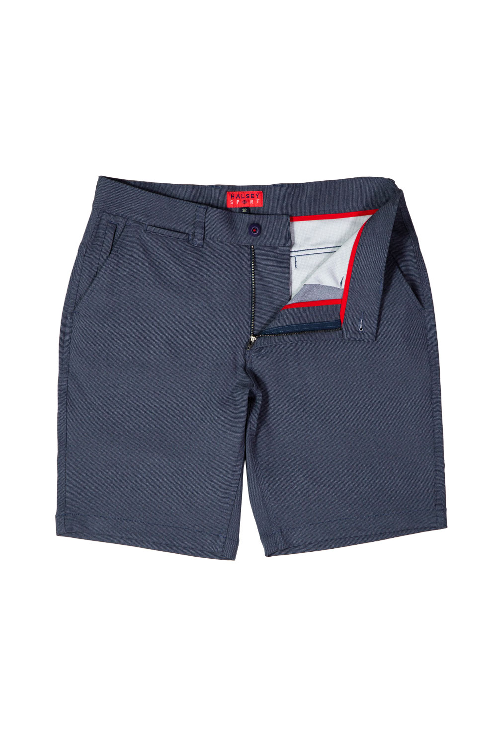 Breakwater Sport Short 9" Inseam front flat open image, color navy grey stripe