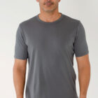 PI3039 liquid cotton pima tee on model front view color nickel