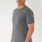 PI3039 liquid cotton pima tee on model side view color nickel