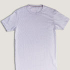 San Miguel Pima Cotton crewneck tee, flat front image color Sage/White