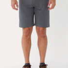 On model image Heather Charcoal, Breakwater Sport short front view