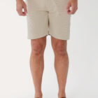 Breakwater Sport short on model front view, stripe cashmere