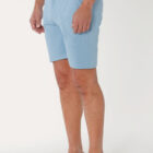 Breakwater Sport short on model side view, stripe marlin blue