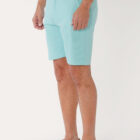 Breakwater Sport short on model side view, stripe turquoise