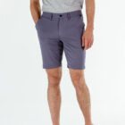 Breakwater Sport Short on model front view , stripe navy color
