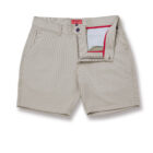 Breakwater Sport Short 7 inch inseam front flat open image color, stripe moss grey