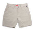 BM1077 Breakwater Sport Short Heather Moss Grey front closed view