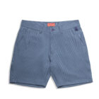 Breakwater Sport Short 7" Inseam Stripe Admiral Navy flat front closed image