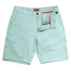 Breakwater Sport Short, front flat open view, color Stripe Emerald
