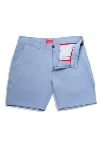 BM1077 Heather Dusty Blue Flat front open view