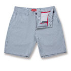 BM1075 Breakwater Sport Short 8" inseam Flat front open image color, stripe lagoon
