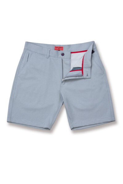 BM1075 Breakwater Sport Short 8" inseam Flat front open image color, stripe lagoon