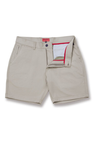 Breakwater Sport Short 7 inch inseam front flat open image color, stripe moss grey