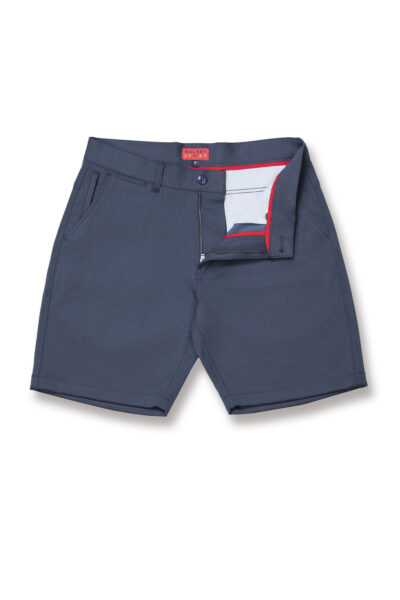 M1075 Breakwater Sport Short 8" inseam Flat front open image color, heather admiral navy
